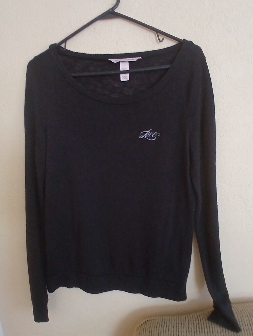 Love Black Long-Sleeve Crewneck Top